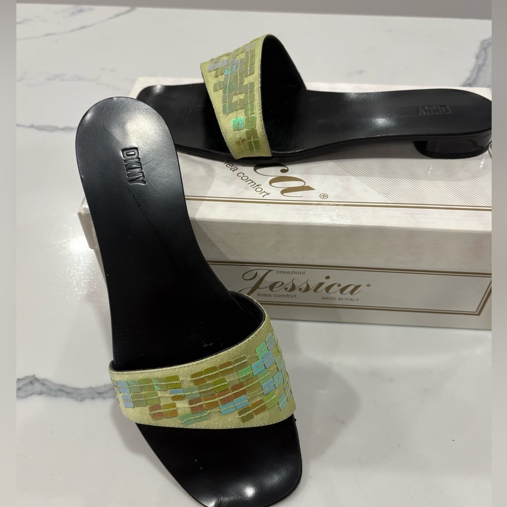 Black Sandals with Mosaic Strap Jessica
